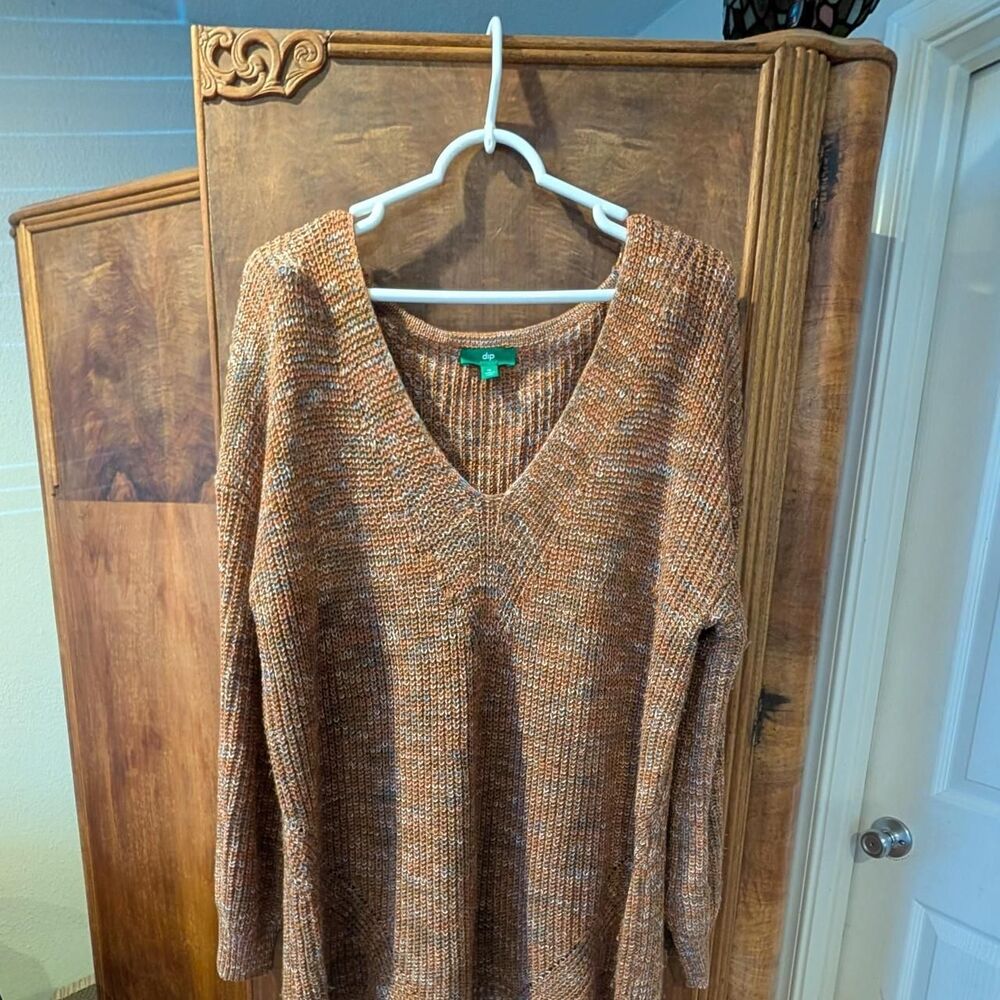Unbranded Women's Brown and Orange Jumper